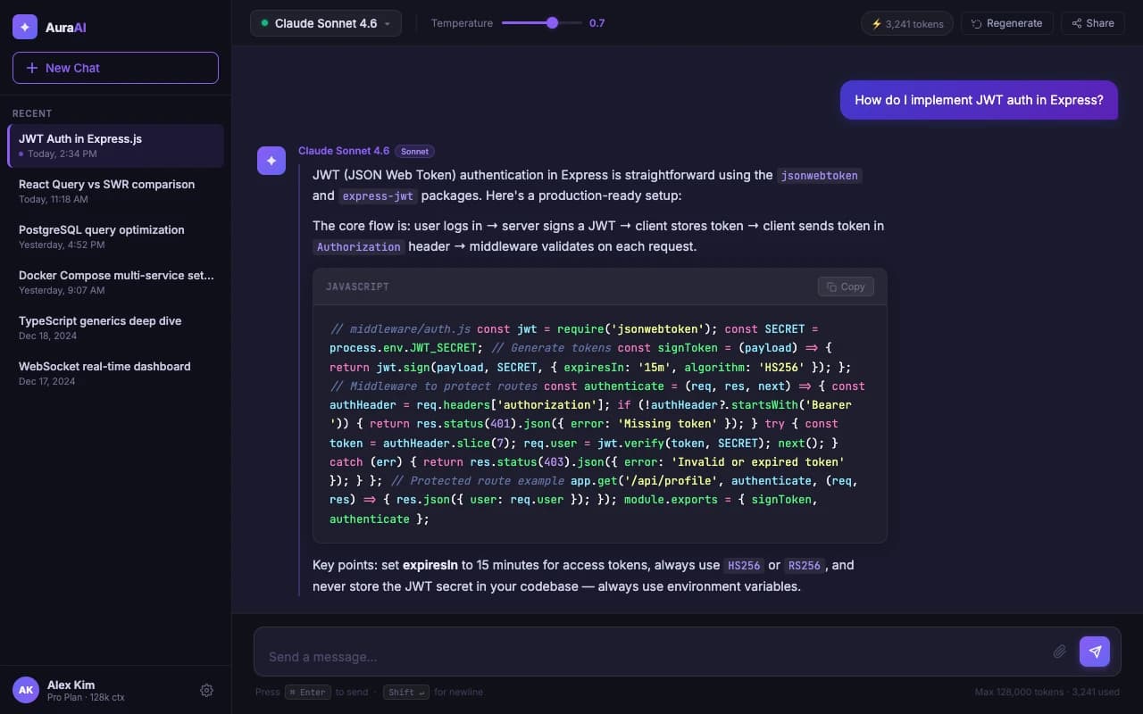 AI Chat Interface preview