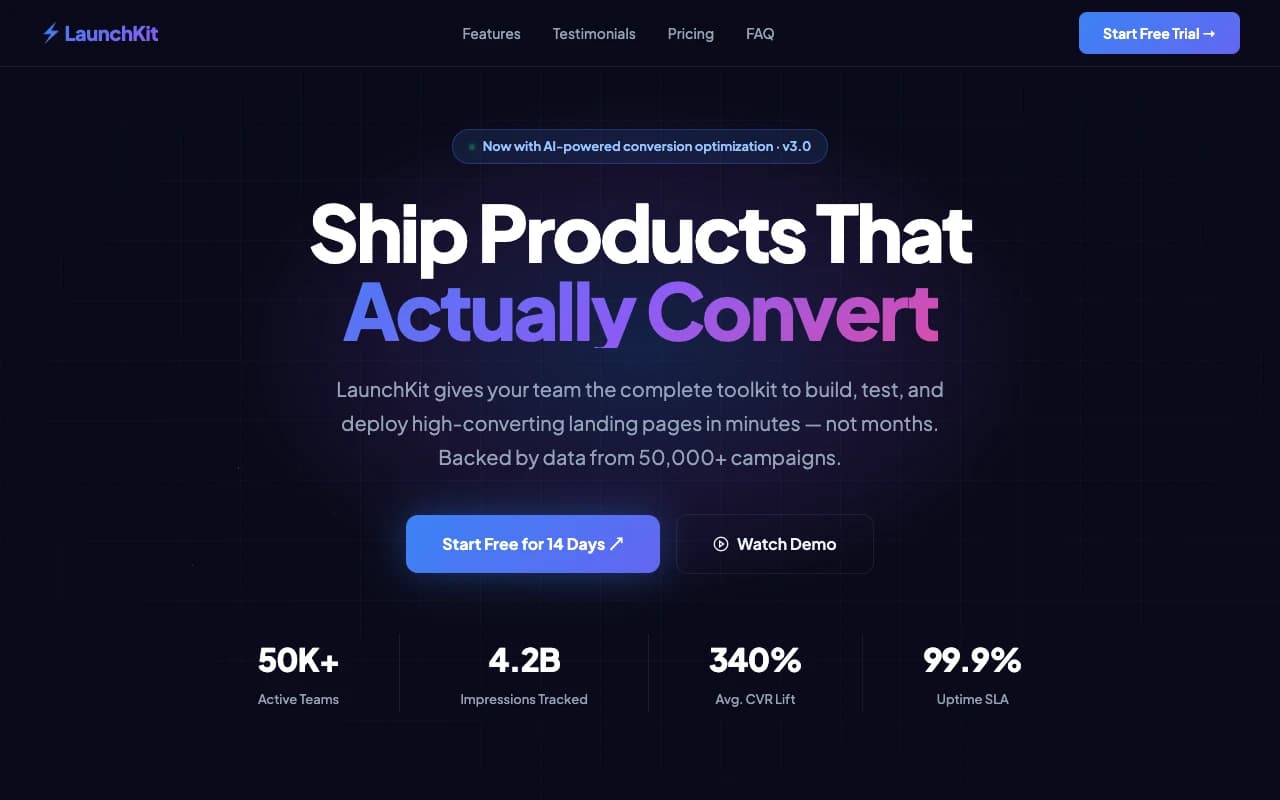 Conversion Landing Page preview