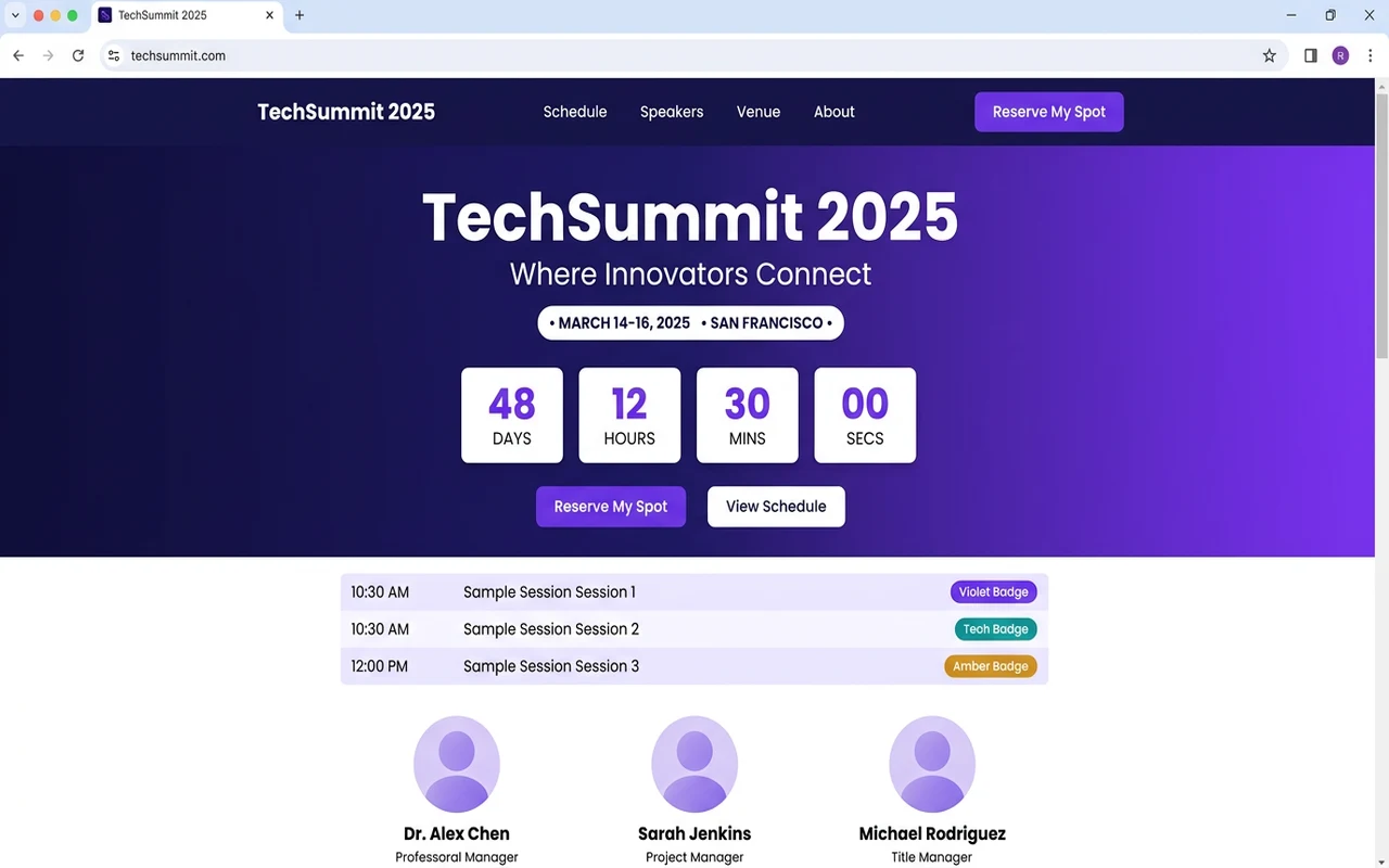 Event Conference Site preview