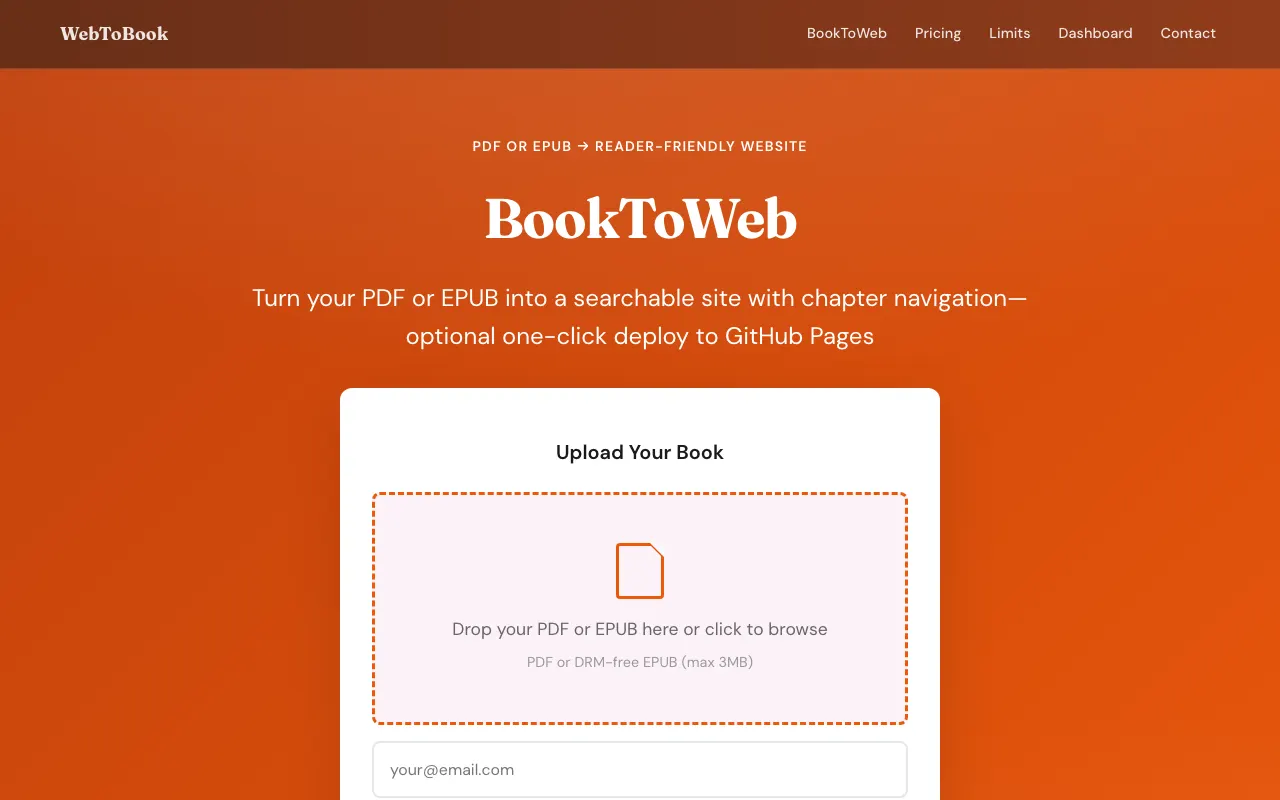BookToWeb screenshot