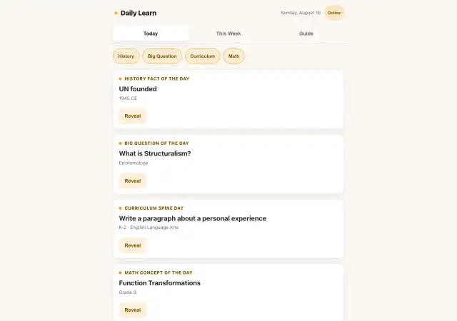 Daily Learn screenshot