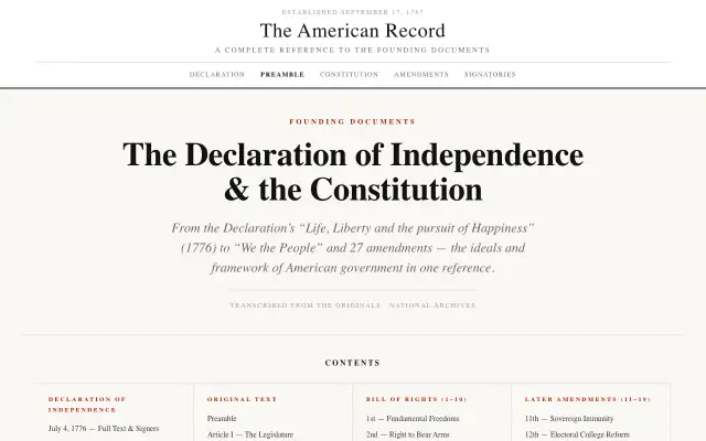 US Constitution Explorer screenshot