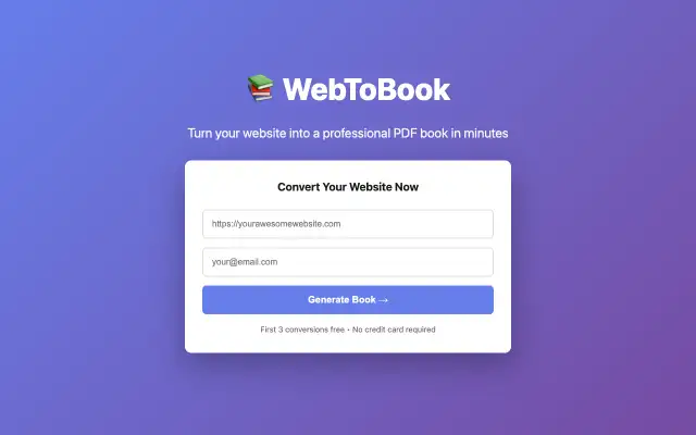 WebToBook screenshot