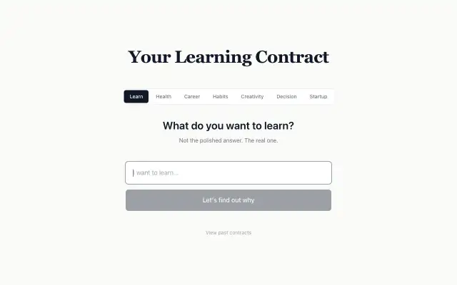 Your Learning Contract screenshot