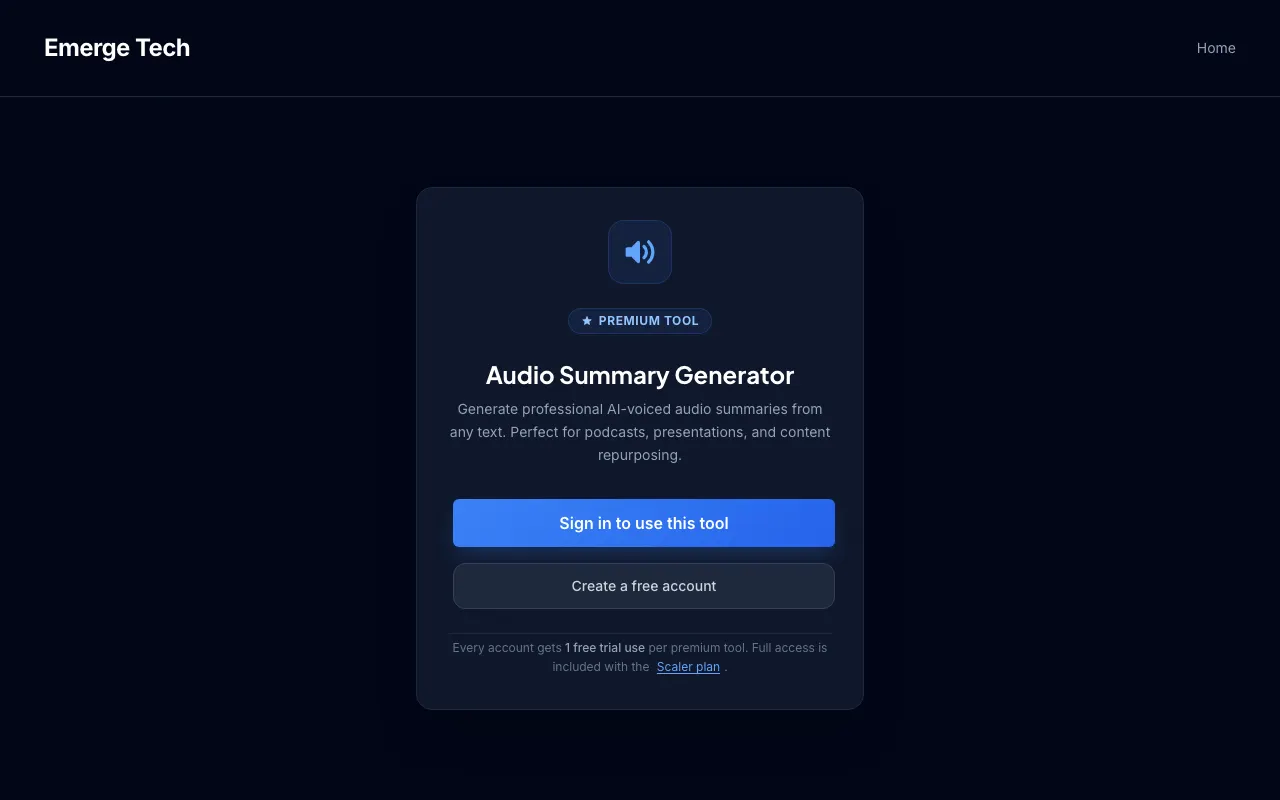 Audio Summary Generator screenshot