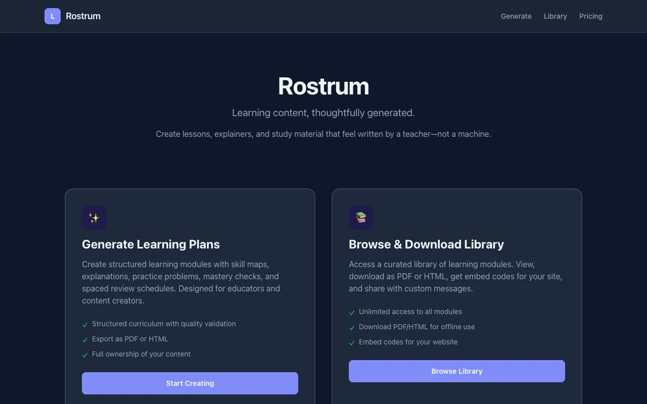 Rostrum screenshot