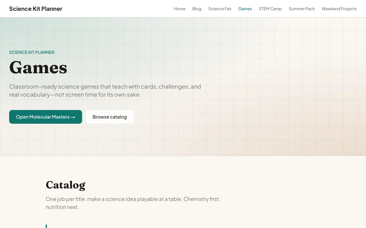 Classroom Science Games screenshot