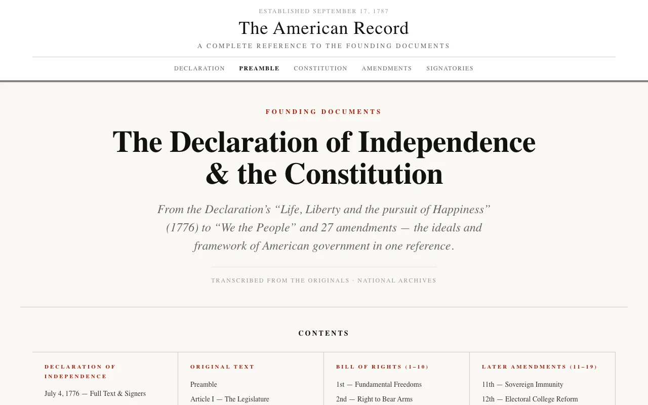 US Constitution Explorer screenshot